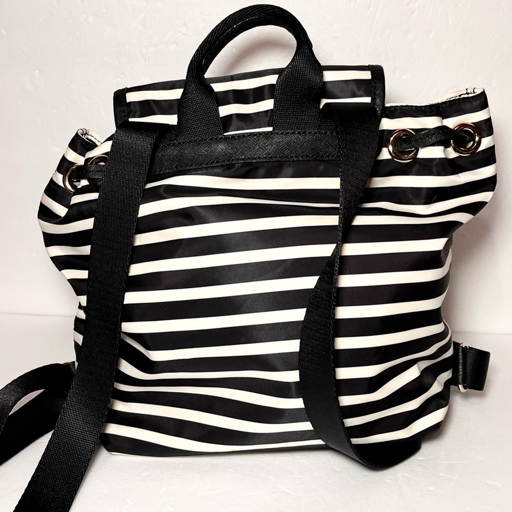 Kate Spade Molly Nylon Backpack - Classic Black & White Stripe - EUC - Picture 2 of 5